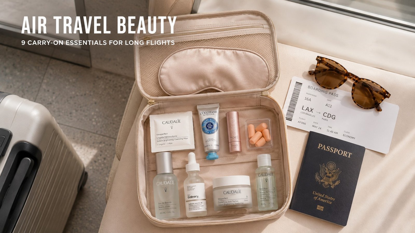 Air Travel Beauty: 9 Carry-On Essentials for Long Flights