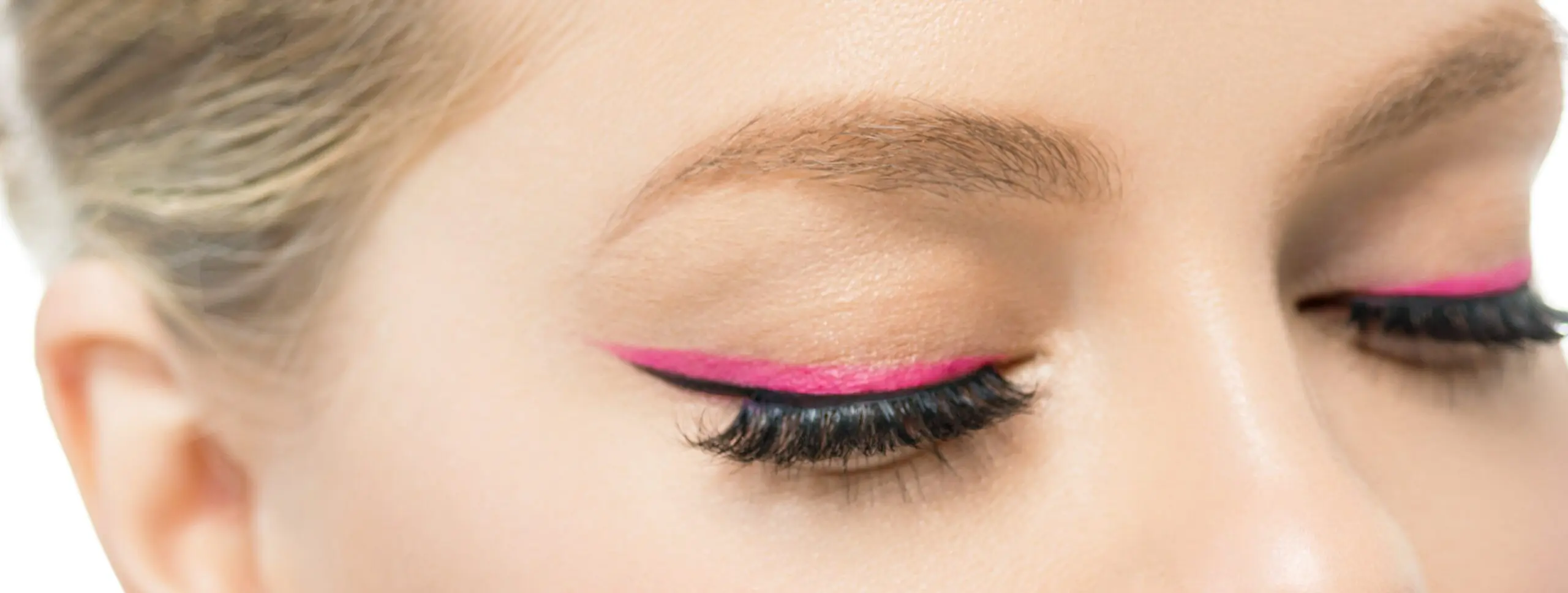 Coloured eyeliners try emerald green, gold, deep plum, and peach for a pop of colour to your eyes