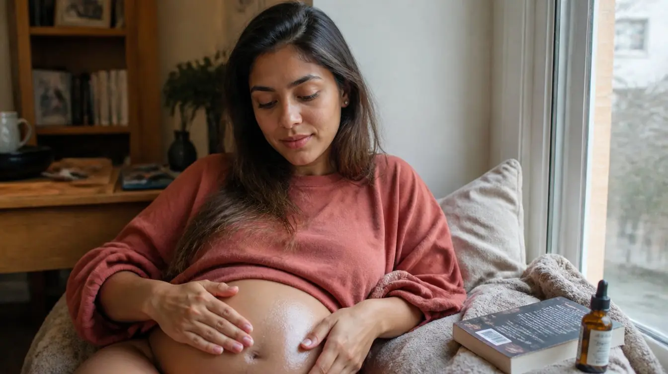 Kaira illustrating beauty second trimester in a candid home photograph