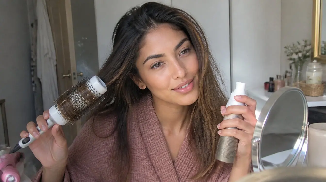 Kaira illustrating bouncy hair in a candid home photograph