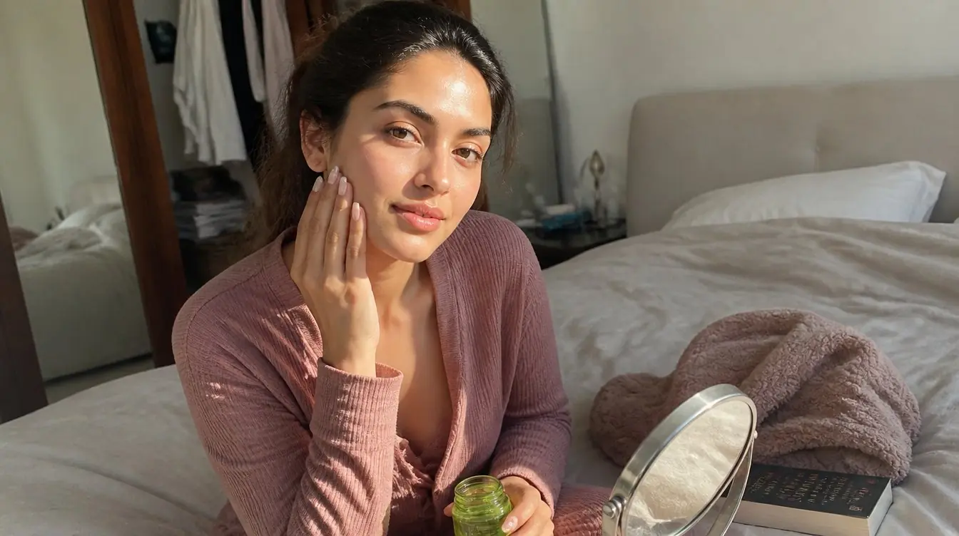 Kaira illustrating centella asiatica for sensitive skin in a candid home photograph