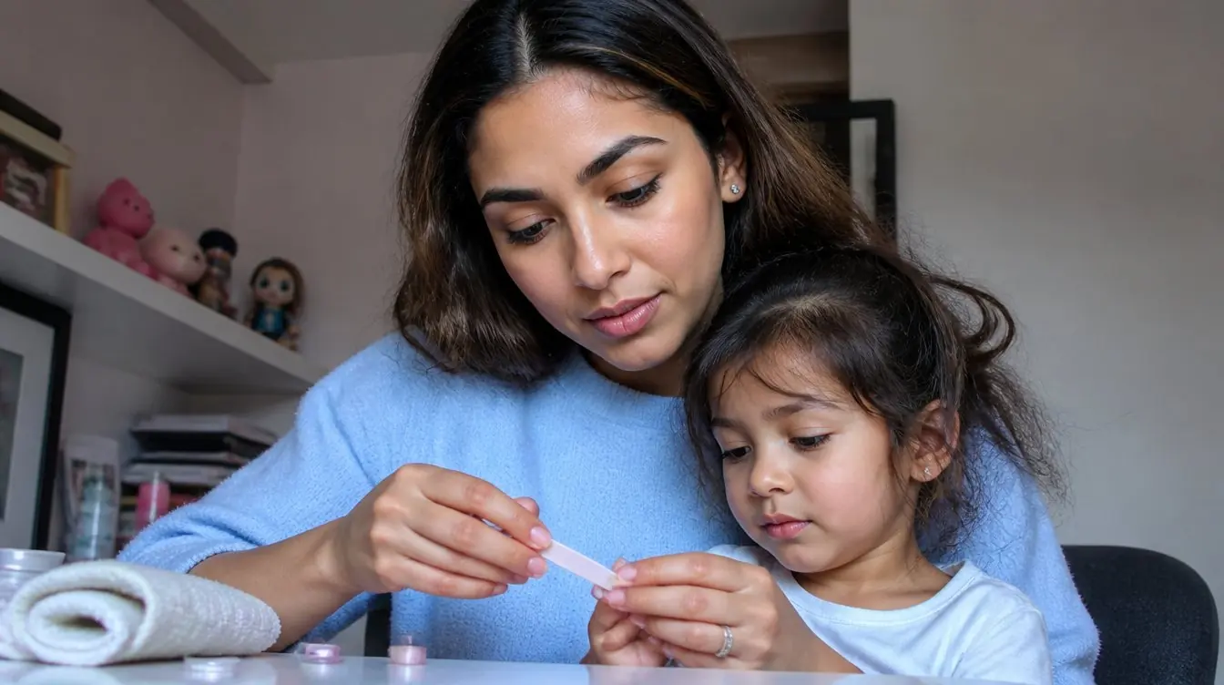 Kaira illustrating nail care children in a candid home photograph