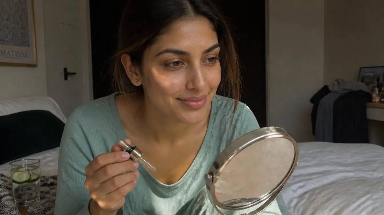 Kaira illustrating naturally radiant skin in a candid home photograph