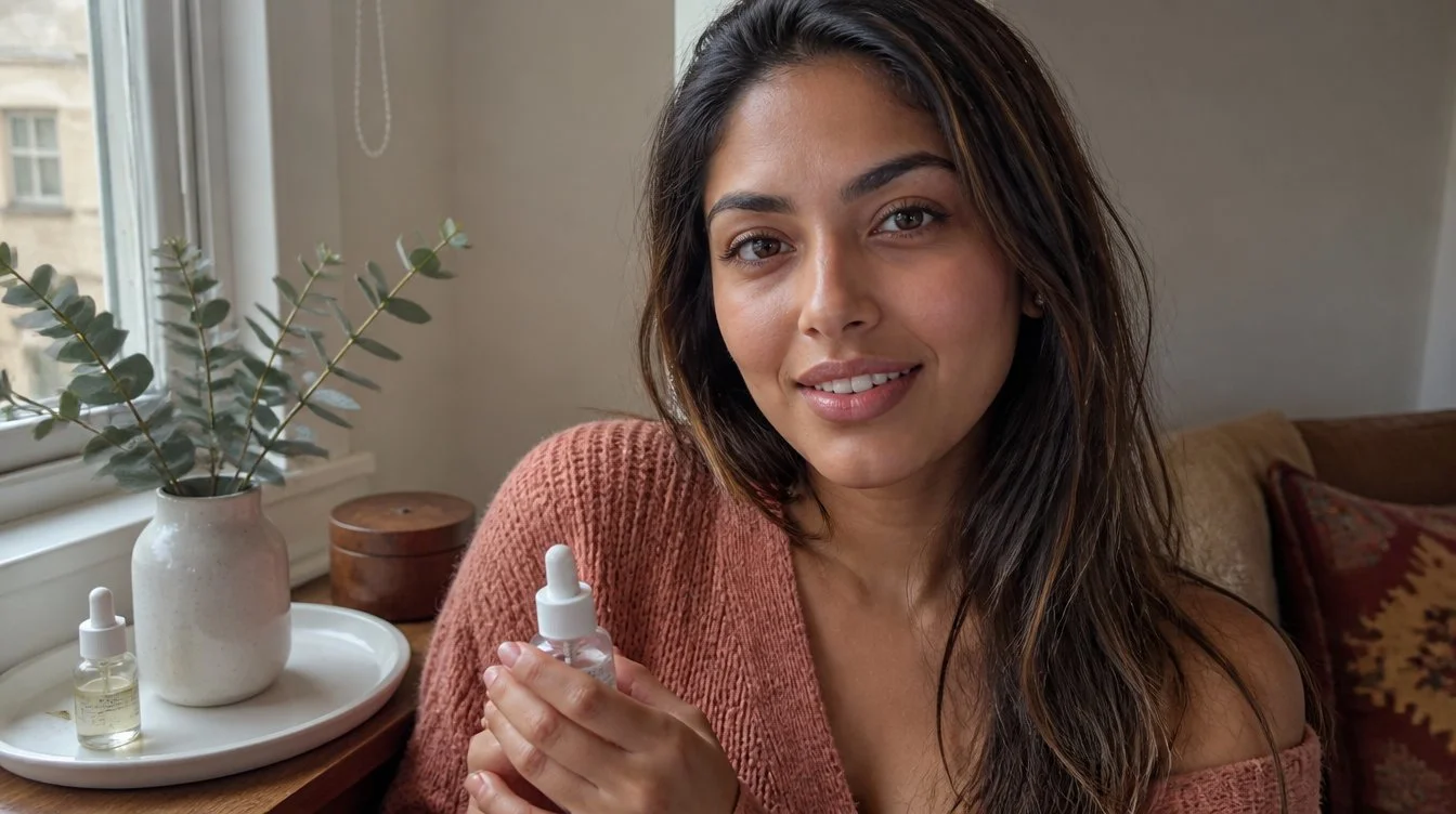 Kaira in a candid home photograph related to skin care
