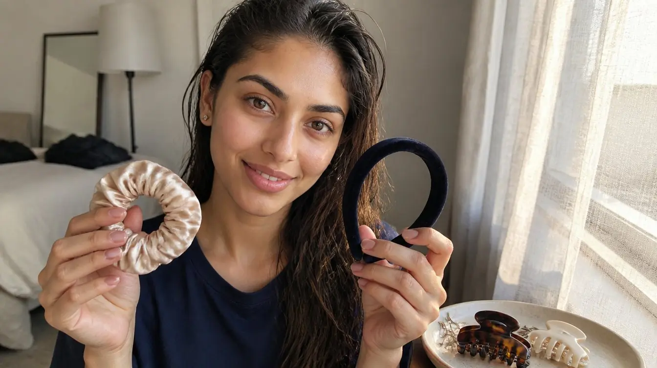Kaira in a candid home photograph related to hair care