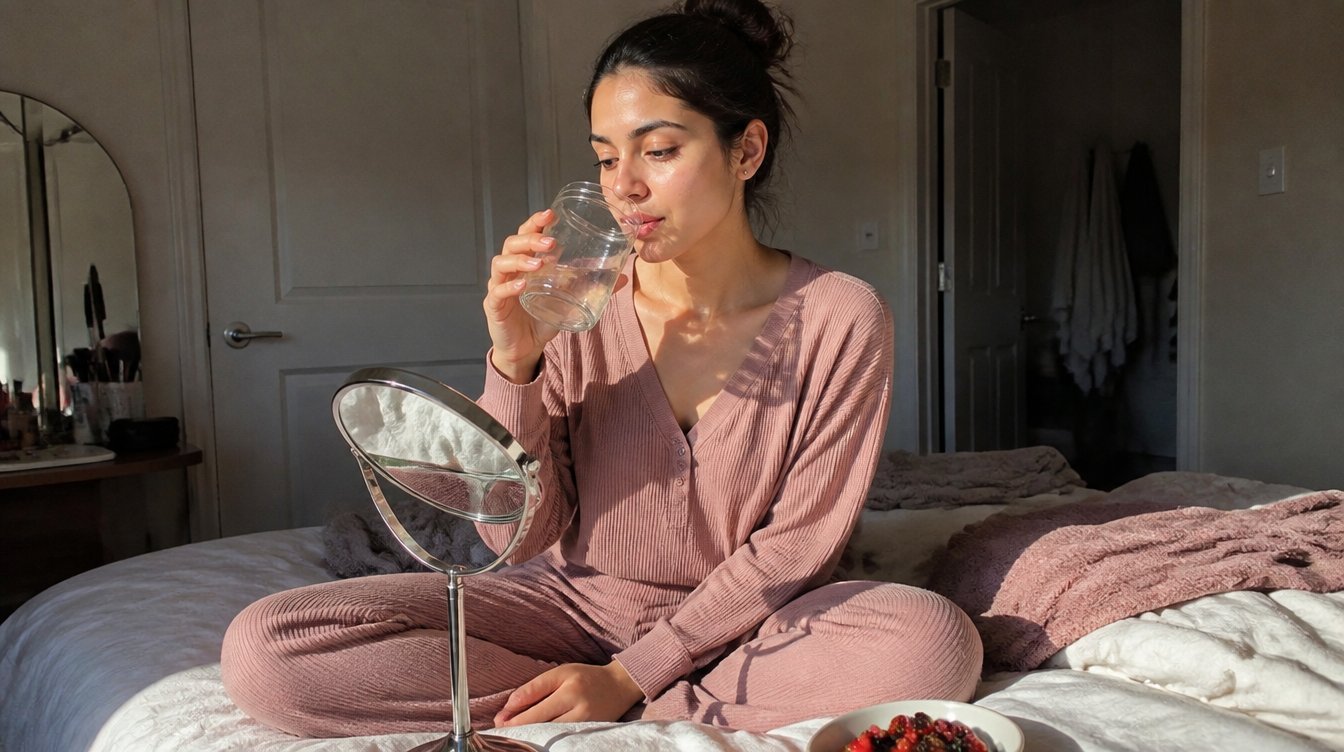 Kaira illustrating Skin health in a candid home photograph