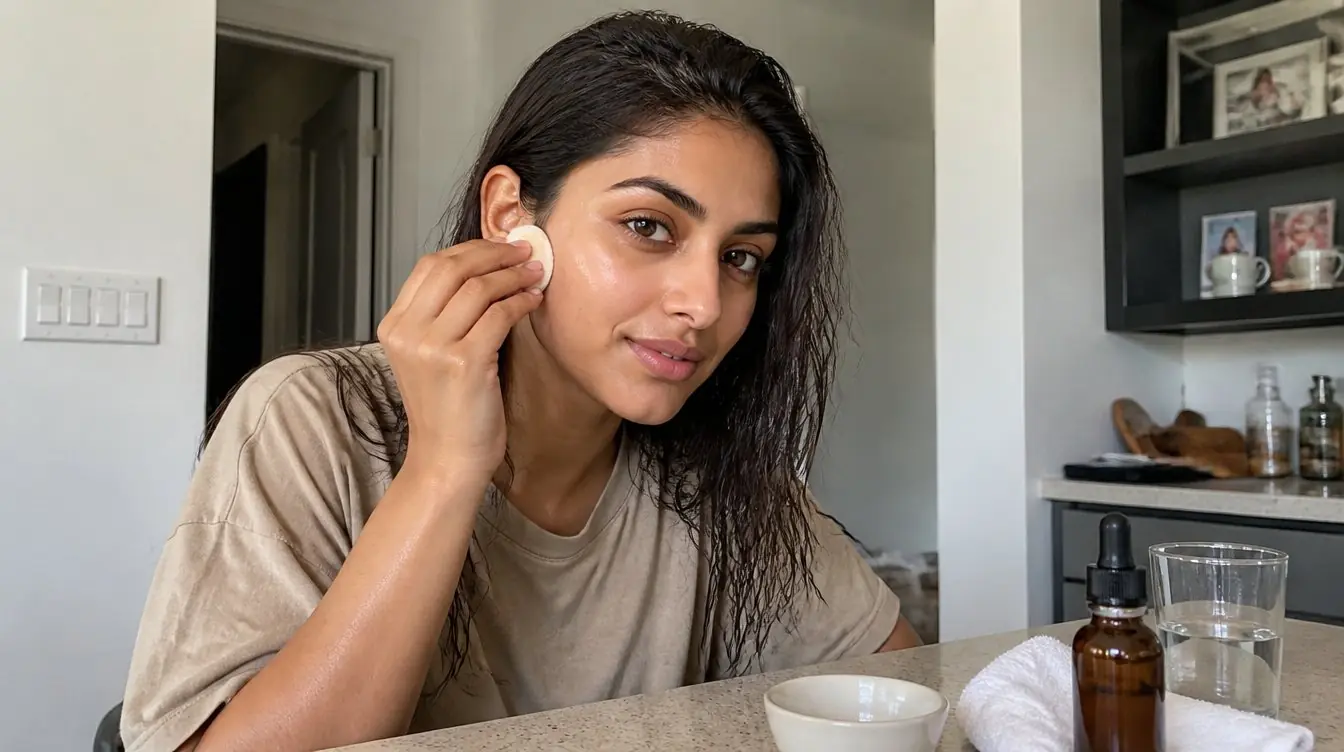 Kaira illustrating tranexamic acid for pigmentation in a candid home photograph