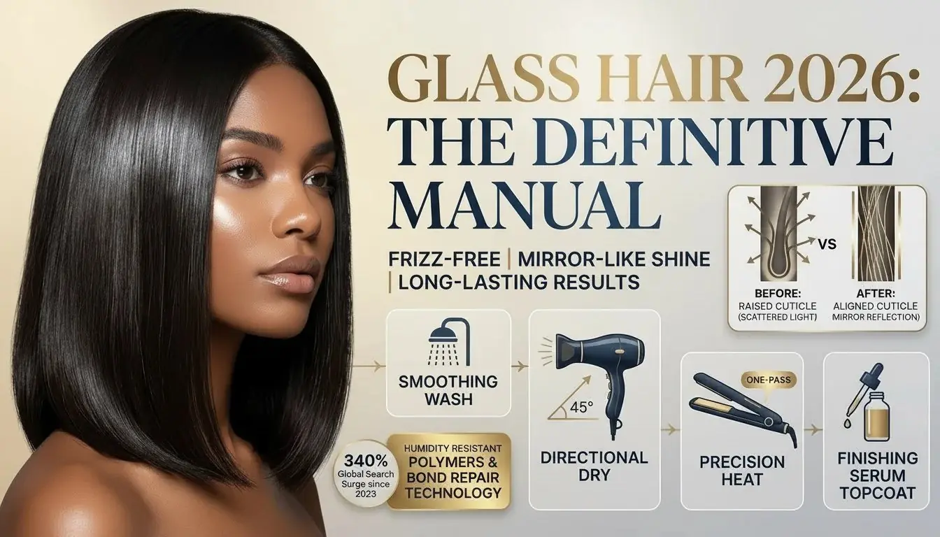 Glass hair in 2026: products and techniques for a mirror-like finish