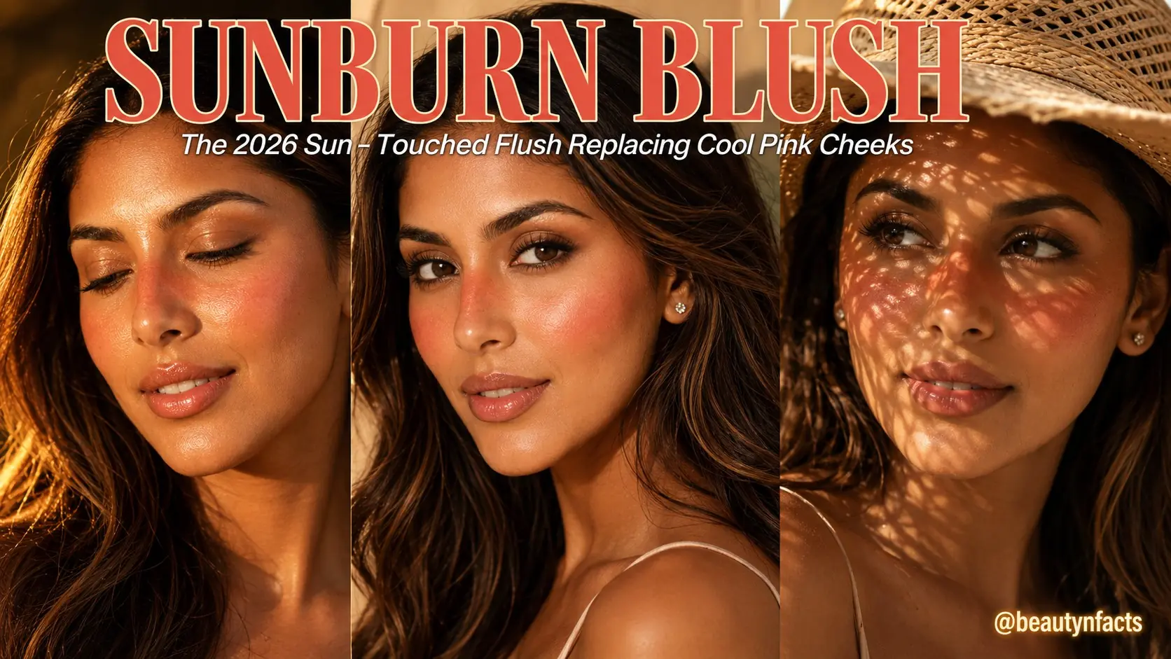 Sunburn blush: the 2026 sun-touched flush replacing cool pink cheeks