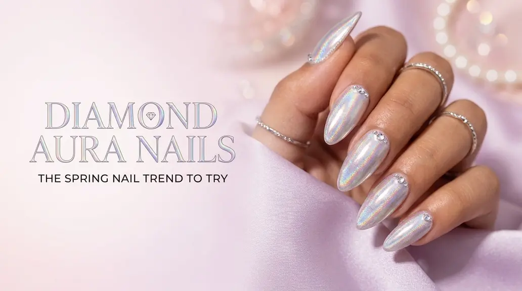 Diamond aura nails can try this spring